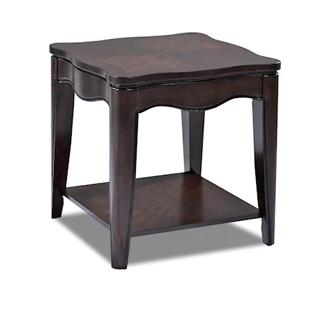Square End Table with 1 Shelf